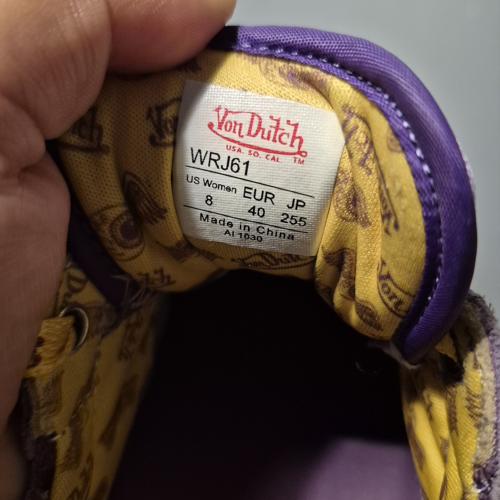 Von Dutch Purple Sneakers with Yellow Highlights - Picture 4 of 4